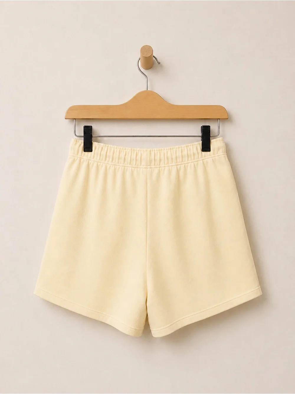 Reformation Olena Pale Butter Yellow Terry Cloth Lux Soft Knit Lounge Shorts